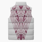 Queensland Maori Rugby Nga Hau e Wha Sleeveless Puffer Jacket White Motif - Aussie Hoodie