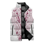 Queensland Maori Rugby Nga Hau e Wha Sleeveless Puffer Jacket White Motif - Aussie Hoodie