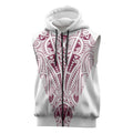 Queensland Maori Rugby Nga Hau e Wha Sleeveless Zip Hoodie White Motif LT9