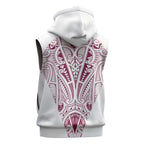 Queensland Maori Rugby Nga Hau e Wha Sleeveless Zip Hoodie White Motif LT9