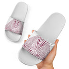 Queensland Maori Rugby Nga Hau e Wha Slide Sandals White Motif - Aussie Hoodie