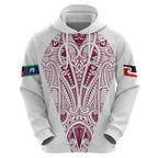 Queensland Maori Rugby Nga Hau e Wha Zip Hoodie White Motif