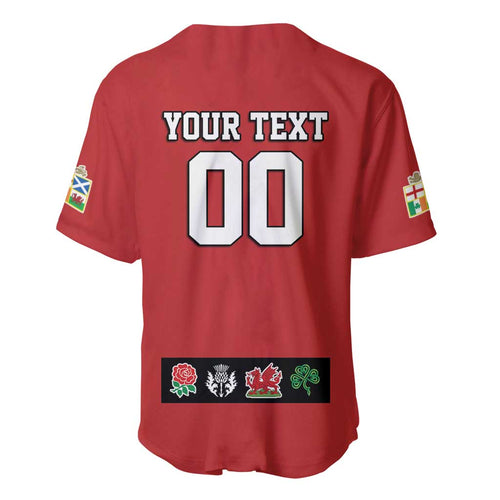 Custom British Lions Baseball Jersey Combination of England Irish Scottish Welsh