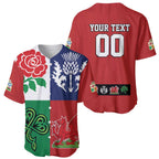 Custom British Lions Baseball Jersey Combination of England Irish Scottish Welsh