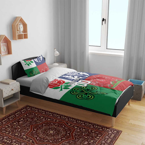Custom British Lions Bedding Set Combination of England Irish Scottish Welsh
