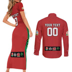 Custom British Lions Couples Matching Short Sleeve Bodycon Dress and Long Sleeve Button Shirt Combination of England Irish Scottish Welsh