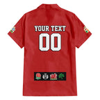 Custom British Lions Family Matching Off The Shoulder Long Sleeve Dress and Hawaiian Shirt Combination of England Irish Scottish Welsh