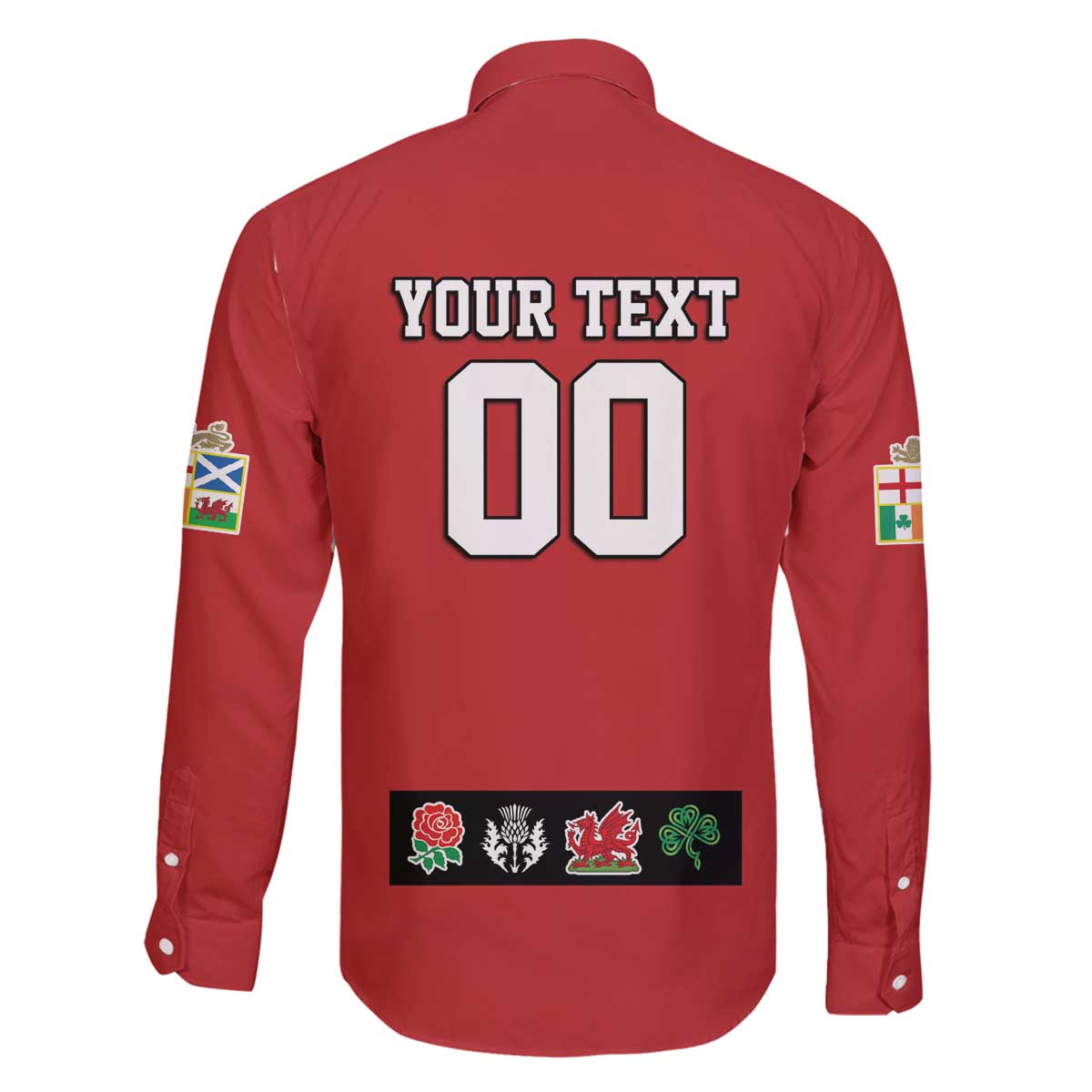 Custom British Lions Family Matching Off The Shoulder Long Sleeve Dress and Hawaiian Shirt Combination of England Irish Scottish Welsh