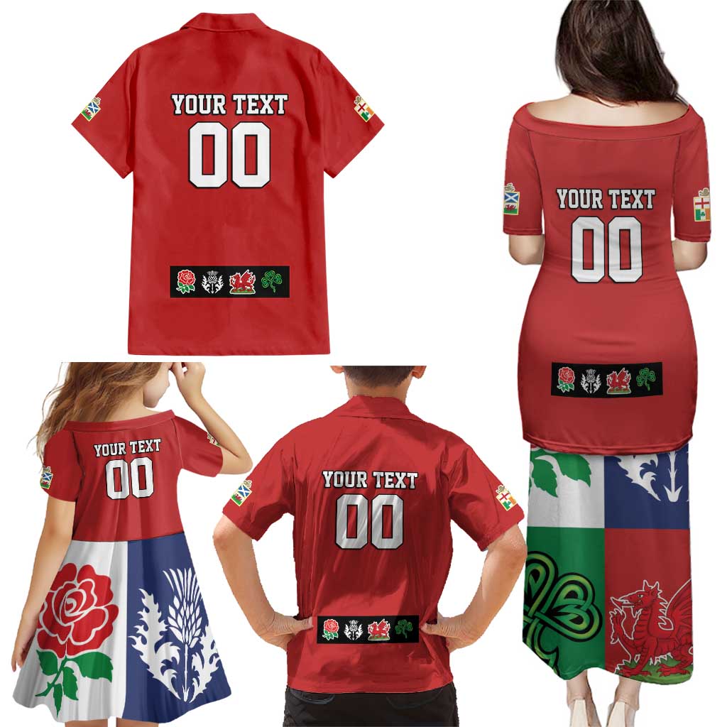 Custom British Lions Family Matching Puletasi and Hawaiian Shirt Combination of England Irish Scottish Welsh