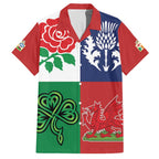 Custom British Lions Family Matching Short Sleeve Bodycon Dress and Hawaiian Shirt Combination of England Irish Scottish Welsh