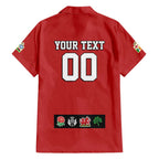 Custom British Lions Family Matching Short Sleeve Bodycon Dress and Hawaiian Shirt Combination of England Irish Scottish Welsh