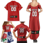Custom British Lions Family Matching Summer Maxi Dress and Hawaiian Shirt Combination of England Irish Scottish Welsh