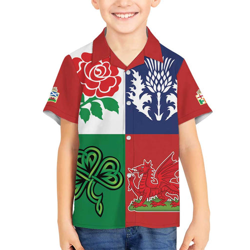 Custom British Lions Family Matching Tank Maxi Dress and Hawaiian Shirt Combination of England Irish Scottish Welsh