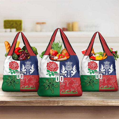 Custom British Lions Grocery Bag Combination of England Irish Scottish Welsh