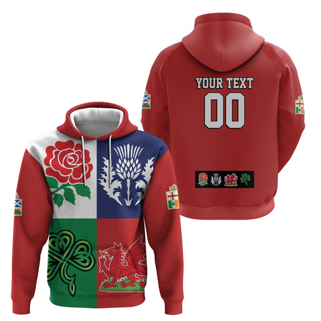 Custom British Lions Hoodie Combination of England Irish Scottish Welsh