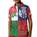 Custom British Lions Kid Polo Shirt Combination of England Irish Scottish Welsh