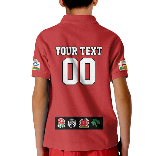 Custom British Lions Kid Polo Shirt Combination of England Irish Scottish Welsh