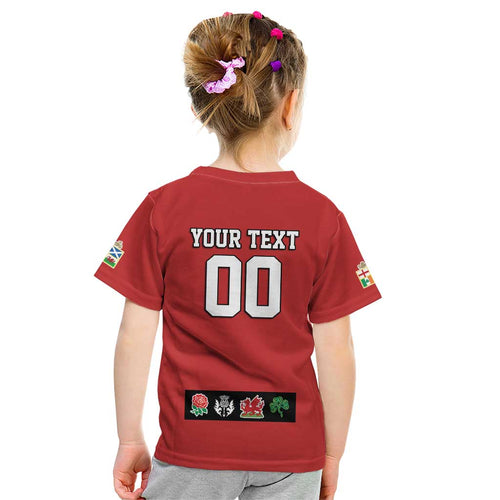 Custom British Lions Kid T Shirt Combination of England Irish Scottish Welsh