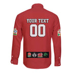 Custom British Lions Long Sleeve Button Shirt Combination of England Irish Scottish Welsh
