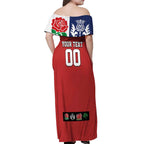 Custom British Lions Off Shoulder Maxi Dress Combination of England Irish Scottish Welsh
