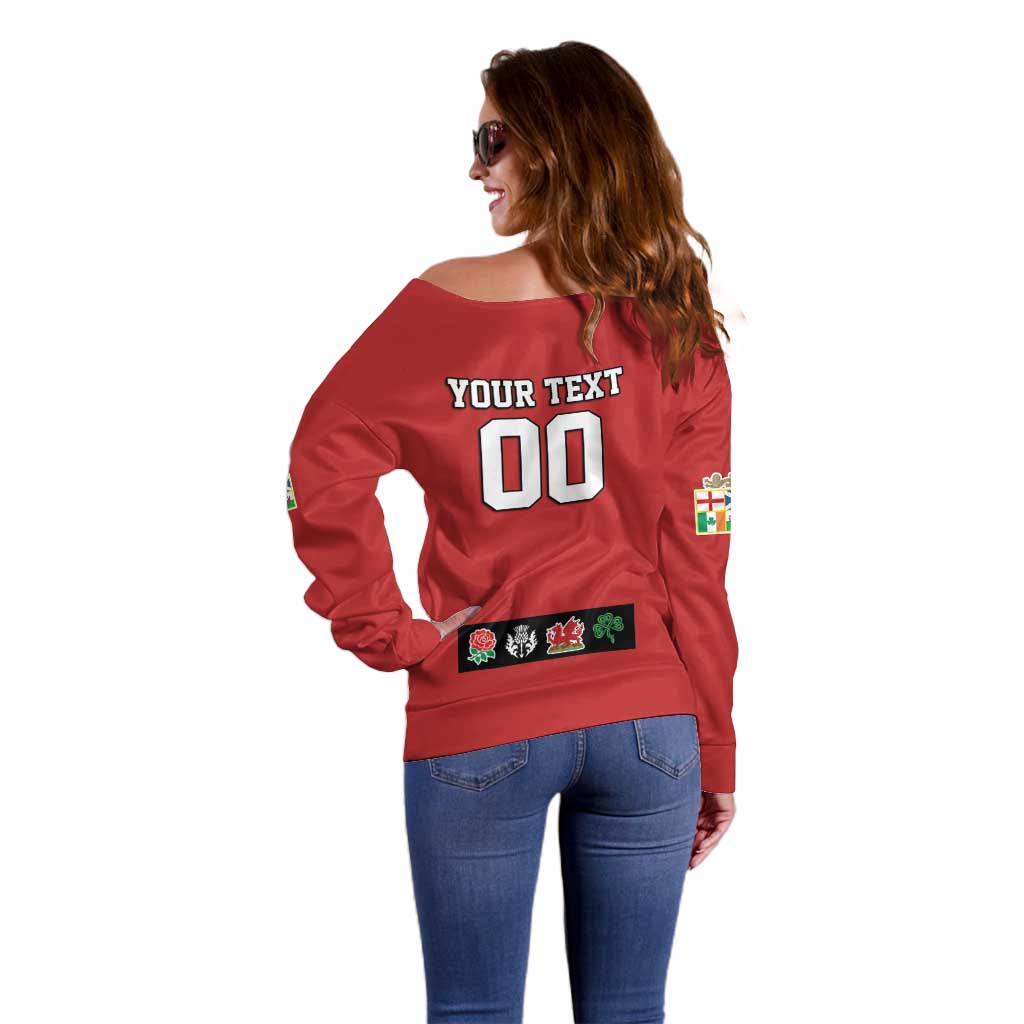 Custom British Lions Off Shoulder Sweater Combination of England Irish Scottish Welsh