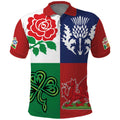 Custom British Lions Polo Shirt Combination of England Irish Scottish Welsh