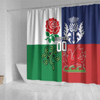 Custom British Lions Shower Curtain Combination of England Irish Scottish Welsh