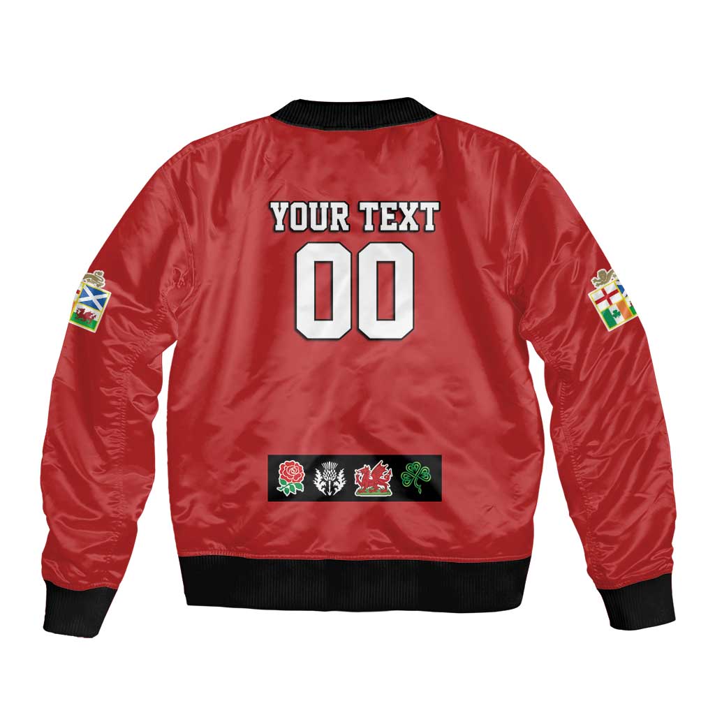 Custom British Lions Sleeve Zip Bomber Jacket Combination of England Irish Scottish Welsh