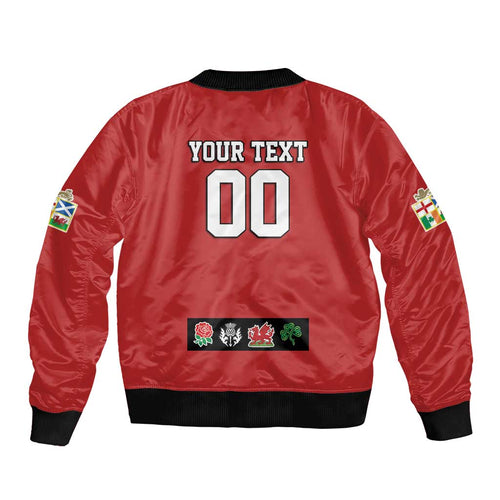 Custom British Lions Sleeve Zip Bomber Jacket Combination of England Irish Scottish Welsh