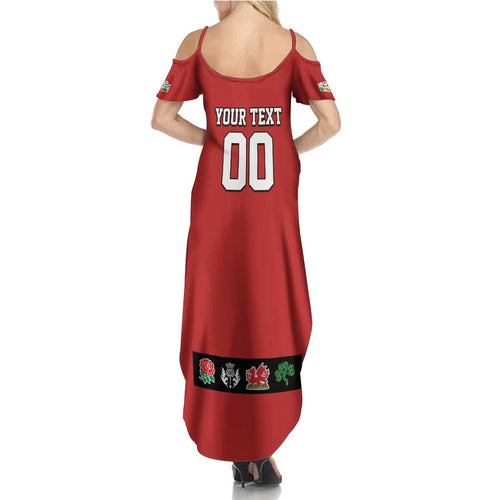 Custom British Lions Summer Maxi Dress Combination of England Irish Scottish Welsh