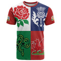 Custom British Lions T Shirt Combination of England Irish Scottish Welsh