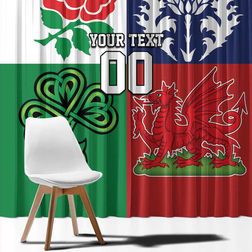 Custom British Lions Window Curtain Combination of England Irish Scottish Welsh