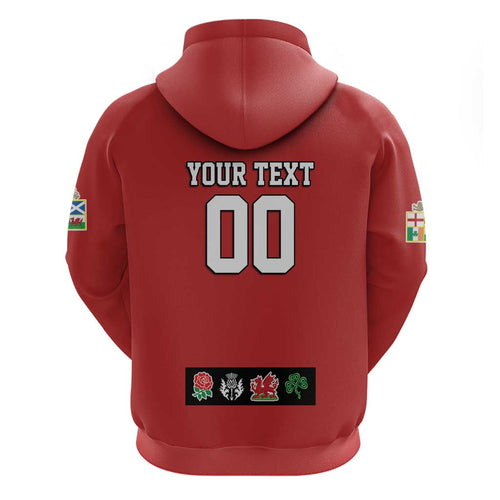 Custom British Lions Zip Hoodie Combination of England Irish Scottish Welsh
