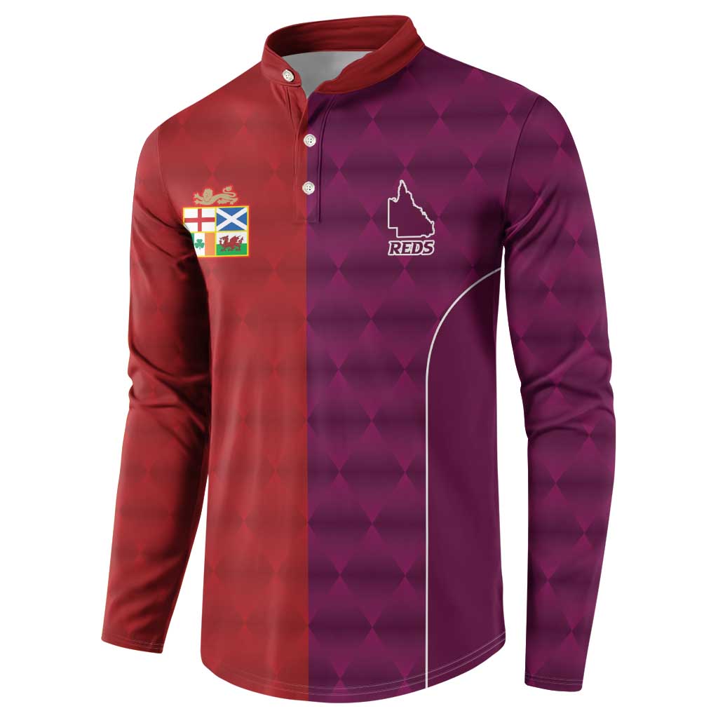 Custom British Lions Australia Queensland Button Sweatshirt Sporty Style
