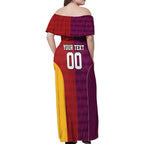 Custom British Lions Australia Queensland Family Matching Off Shoulder Maxi Dress and Hawaiian Shirt Sporty Style