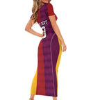 Custom British Lions Australia Queensland Family Matching Short Sleeve Bodycon Dress and Hawaiian Shirt Sporty Style