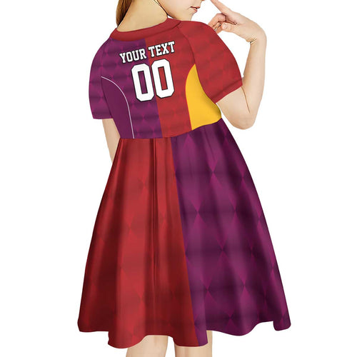 Custom British Lions Australia Queensland Kid Short Sleeve Dress Sporty Style