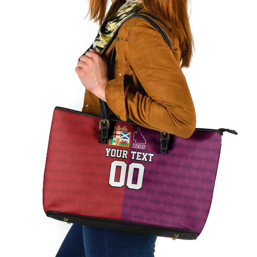 Custom British Lions Australia Queensland Leather Tote Bag Sporty Style