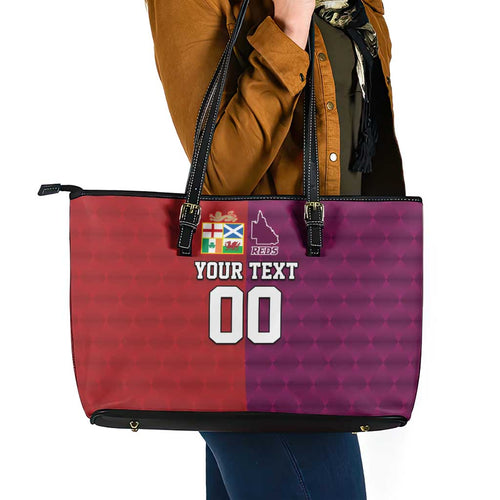 Custom British Lions Australia Queensland Leather Tote Bag Sporty Style