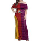 Custom British Lions Australia Queensland Off Shoulder Maxi Dress Sporty Style