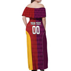 Custom British Lions Australia Queensland Off Shoulder Maxi Dress Sporty Style