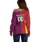 Custom British Lions Australia Queensland Off Shoulder Sweater Sporty Style
