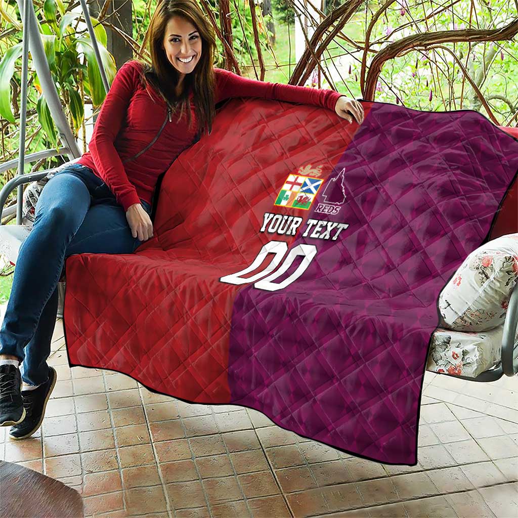 Custom British Lions Australia Queensland Quilt Sporty Style