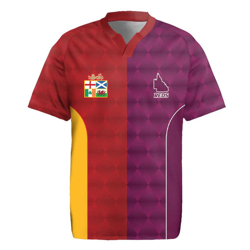 Custom British Lions Australia Queensland Rugby Jersey Sporty Style