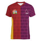 Custom British Lions Australia Queensland Women V-Neck T-Shirt Sporty Style