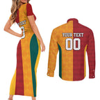 Custom British Lions Australia Wallabies Couples Matching Short Sleeve Bodycon Dress and Long Sleeve Button Shirt Sporty Style