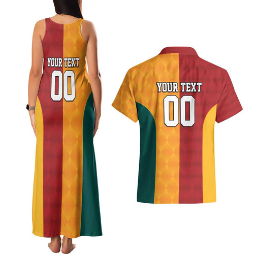 Custom British Lions Australia Wallabies Couples Matching Tank Maxi Dress and Hawaiian Shirt Sporty Style