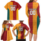 Custom British Lions Australia Wallabies Family Matching Long Sleeve Bodycon Dress and Hawaiian Shirt Sporty Style