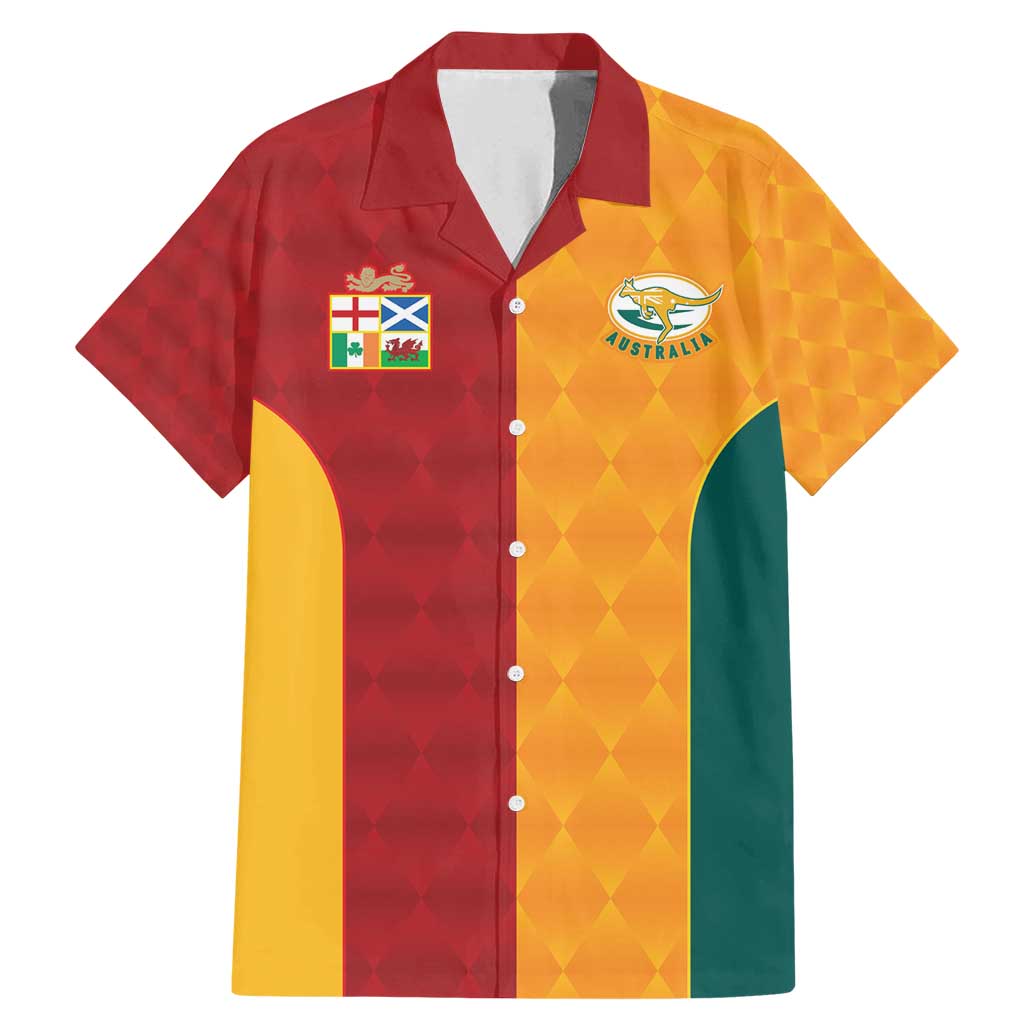 Custom British Lions Australia Wallabies Family Matching Mermaid Dress and Hawaiian Shirt Sporty Style