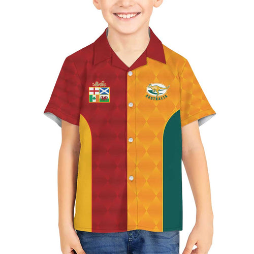Custom British Lions Australia Wallabies Family Matching Off Shoulder Maxi Dress and Hawaiian Shirt Sporty Style